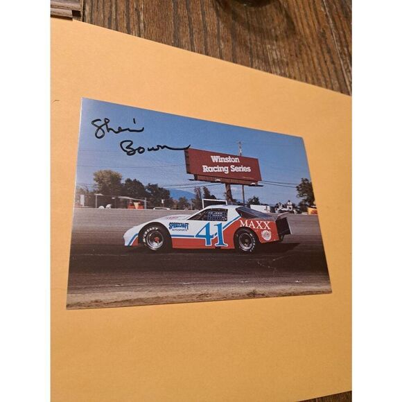 Autographed 1990 Sheri Bown NASCAR Driver Card #41 Winston Racing Series 5x7 VTG - Picture 1 of 2